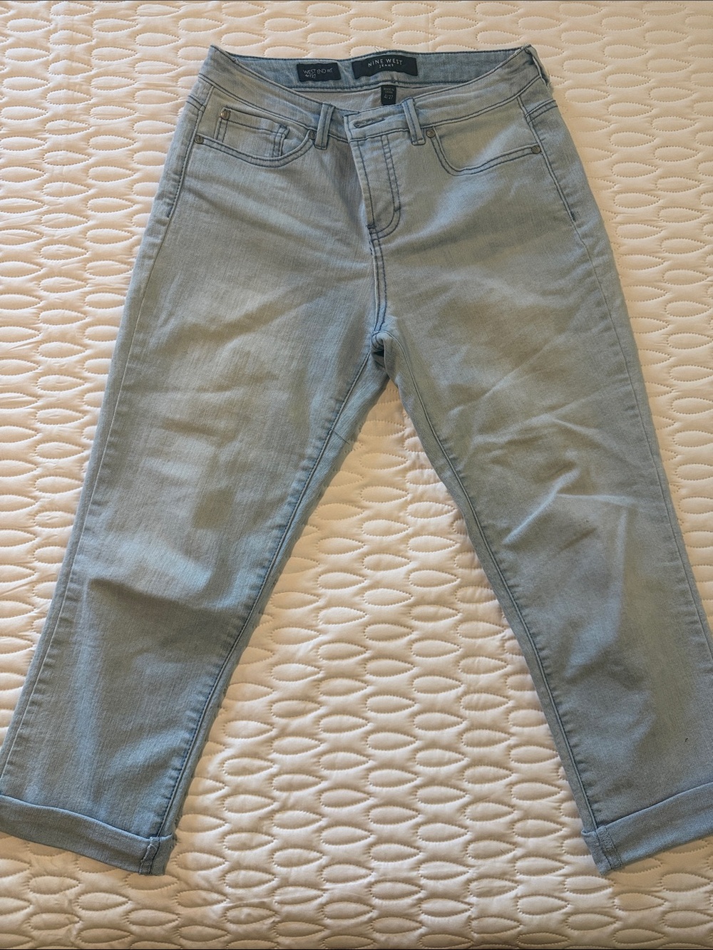 Nine West Pale Blue Cropped Jeans - Straight Ankle